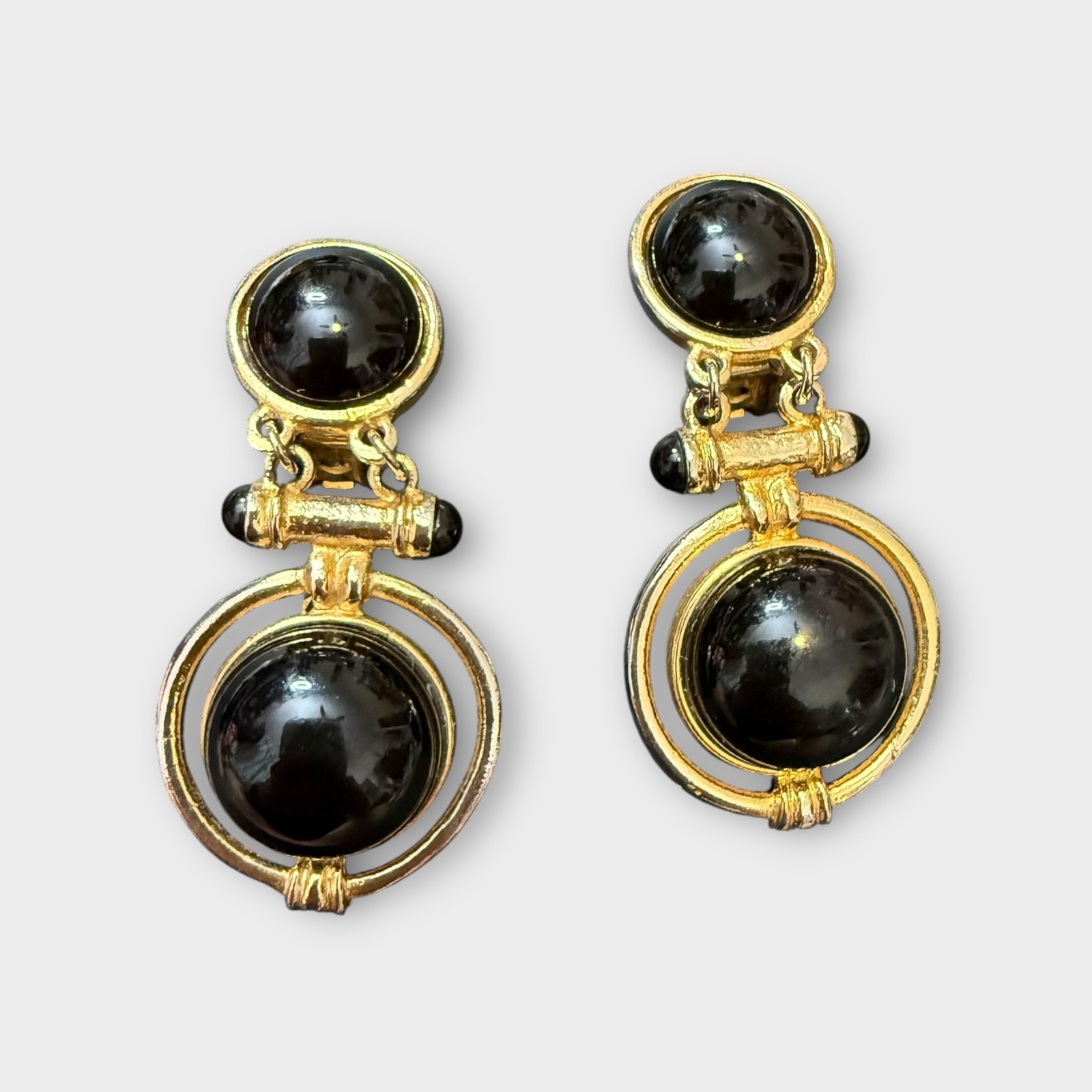 Tara Vintage Dangle Doorknocker Clip Earrings